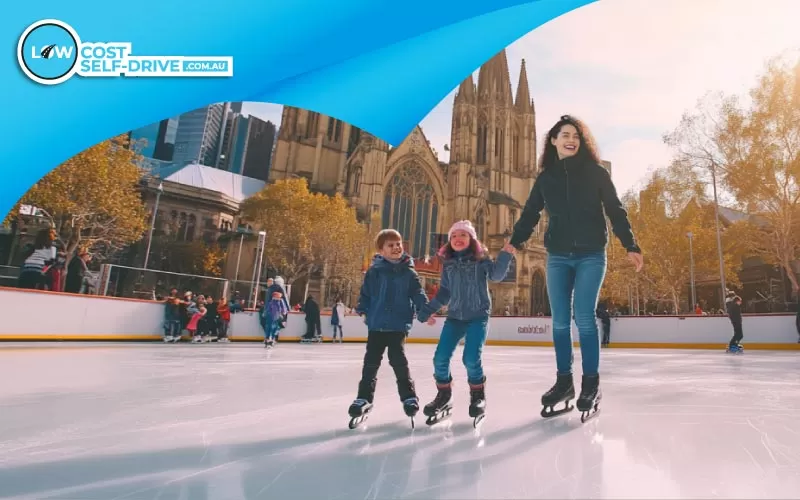 thumbnail family skating at Cathedral Square, family holiday, September 2024, Australia