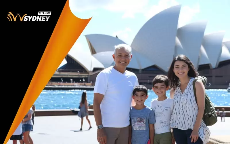 thumbnail family posing at Sydney Opera House, family holiday, September 2024, Australia