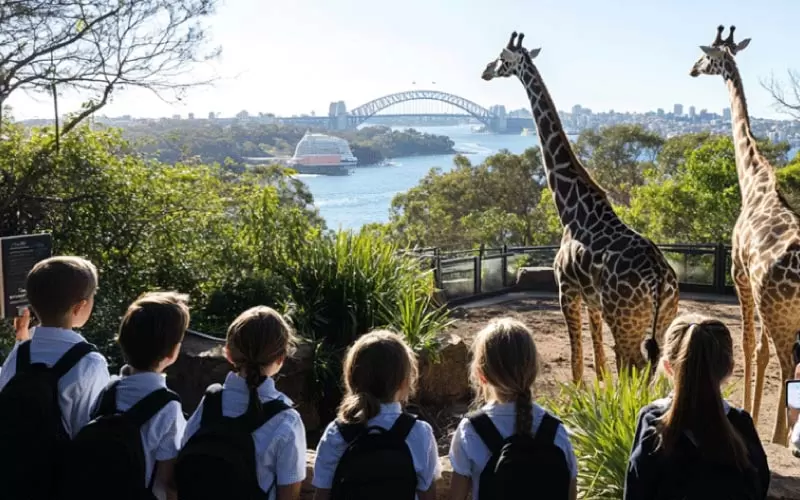 students at Taronga Zoo, Sydney kids trip, November 2024, Australia